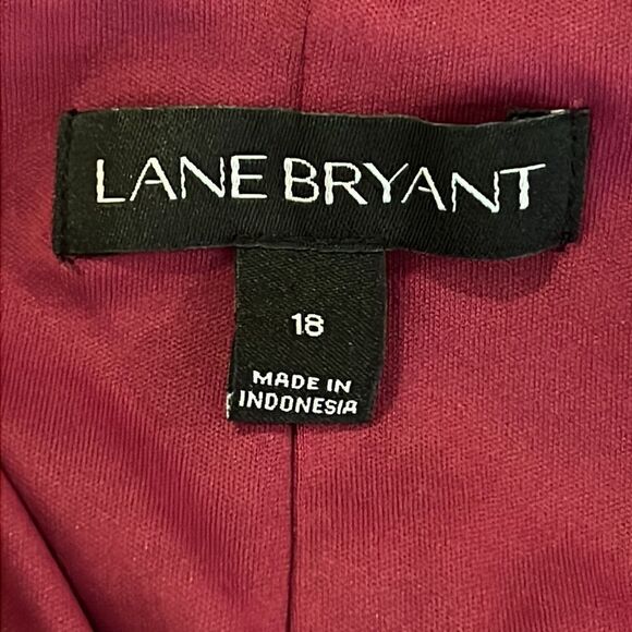 Lane Bryan Geometric Print Wine Cold Shoulder Blouse - Size 18 - Picture 10 of 12